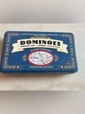 Vintage Cardinal Dominoes Jumbo Color Dot Set - Collectible Tin